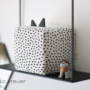 JERSEY cover dots, small dots, polka dots black and white, achromatic, boho, suitable for Toniebox