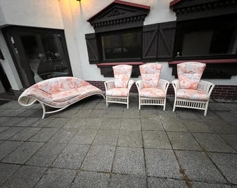 Sillones de bambú modernos de Flechtatelier Schütz Germany, años 80