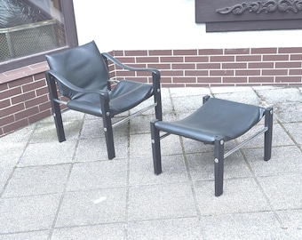 Safari chair with ottoman. Maurice Burke for Arkana