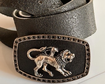 Rare Vintage PARASUCO CULT leather Belt. Unused. Gothic. Chimera
