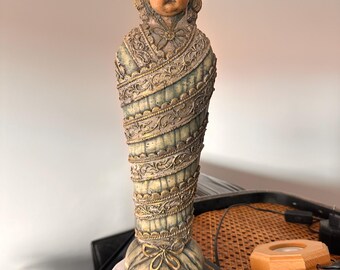 Antique Wax Ex-Voto Fatschenkind. Late 19th Century. Size: 48 cm