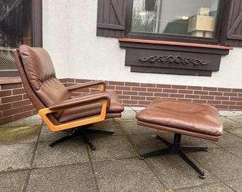 Andre Vandenbeuck for Strässle. King Chair & Ottoman. Mid century. 1960's