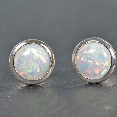 Genuine Opal october Birthstone Drop Earrings in Sterling - Etsy