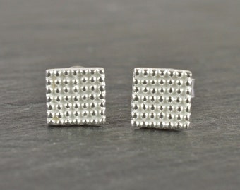 small "knobs" square earrings 925 silver