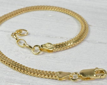 foxtail chain bracelet sterling silver gold plated