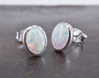 Opal Ohrstecker 925 Silber