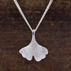 Ginkgo necklace sterling silver