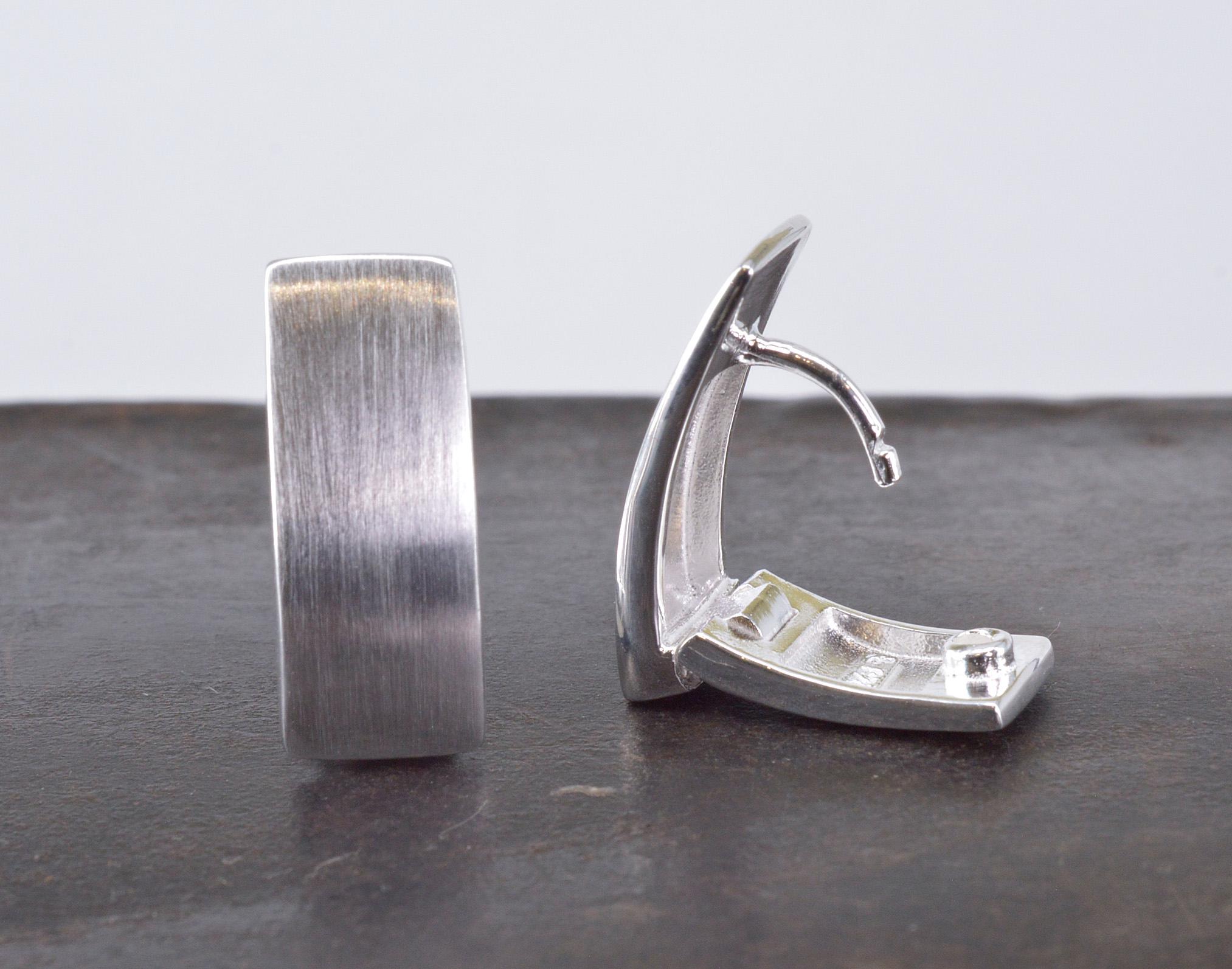 Wide V Hoop Earrings 925 Silver - Etsy