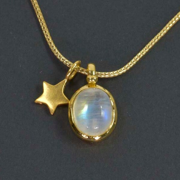 Moonstone necklace * 925 zilver verguld