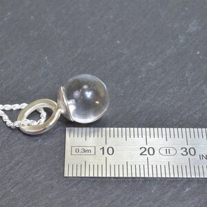 rock crystal bead necklace sterling silver pendant clear gemstone bead minimalistic gift unique gemstone natural roch cristal pendant image 5