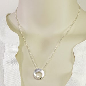 sterling silver necklace with a pearl image 8