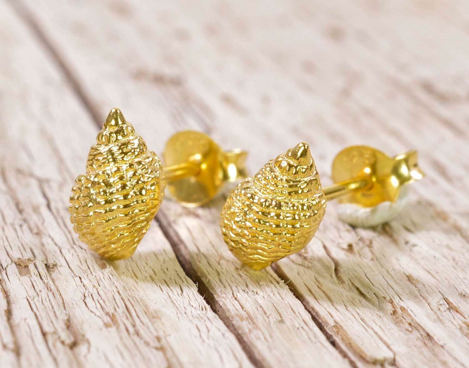 shell earrings sterling silver gilded