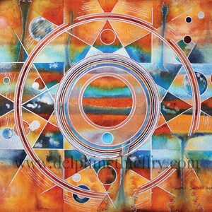 Tirage d'art Planète Jupiter "la voyageuse" - système solaire-astrologie - limité à 50 exemplaires, numéroté et signé par l'artiste