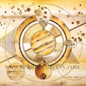 Art print Planet Saturn &quot;the witch&quot; - solar system - astrology - limited to 50 copies, numbered and signed by the artist