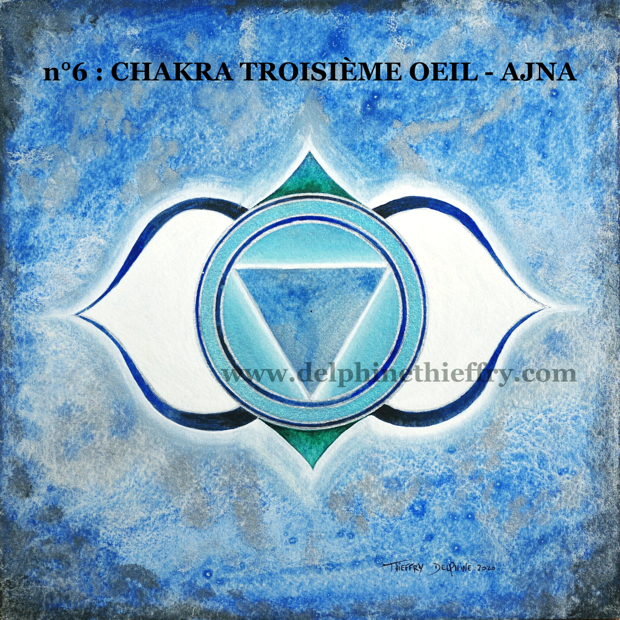 Impression d'art Chakra Troisième Oeil Ajna-Tirage Art Haute Qualité 20x20 cm-Healing Creation-Yoga