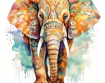 indischer Elefant 2, Stoffdruck, personalisierte Designs, wasserdichter Canvas oder Samt