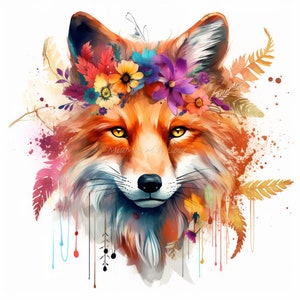 Boho fox 4, fabric print, personalized designs, waterproof canvas or velvet