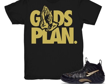 black and gold nike foamposite shirt