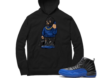 royal blue and black hoodie