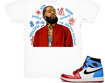 red and blue jordan 1 shirt