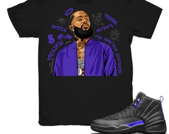 purple and black jordan outfit