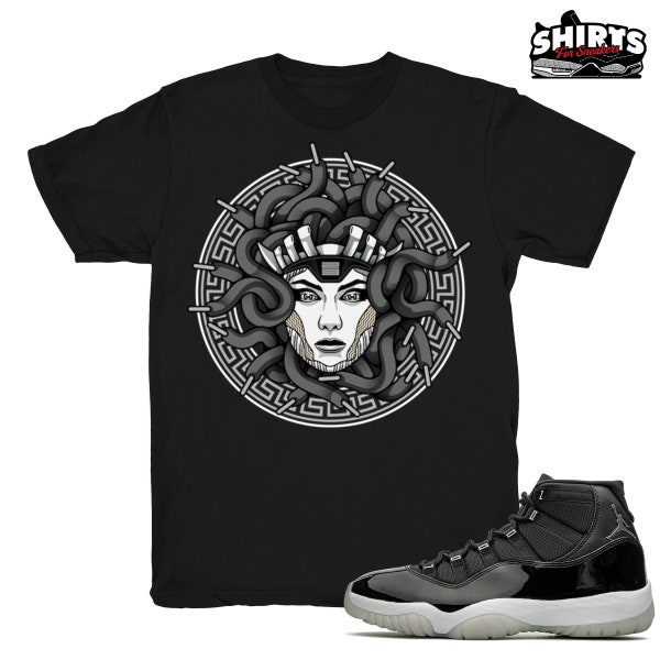 Jubilee 11 shirt | Medusa Laced XI - Match Retro 11 25th Anniversary tees / black t-shirts