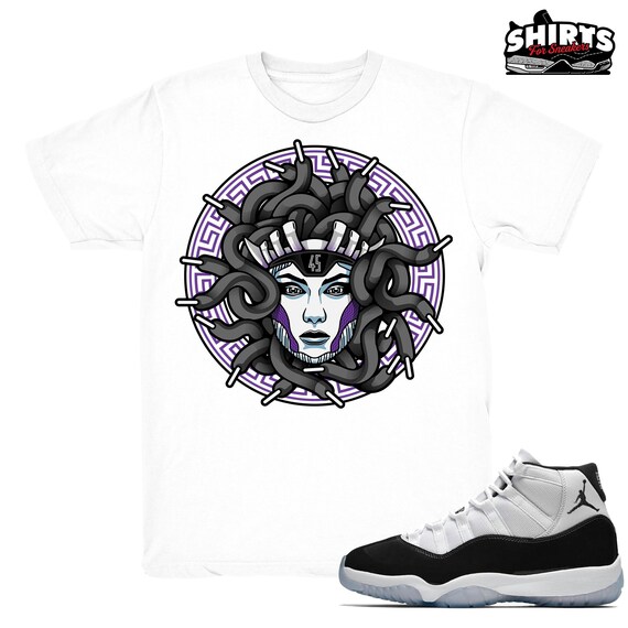 Concord 11 Shirt Medusa Laced Match Retro 11 Concord 2018 White Tee Shirts Etsy