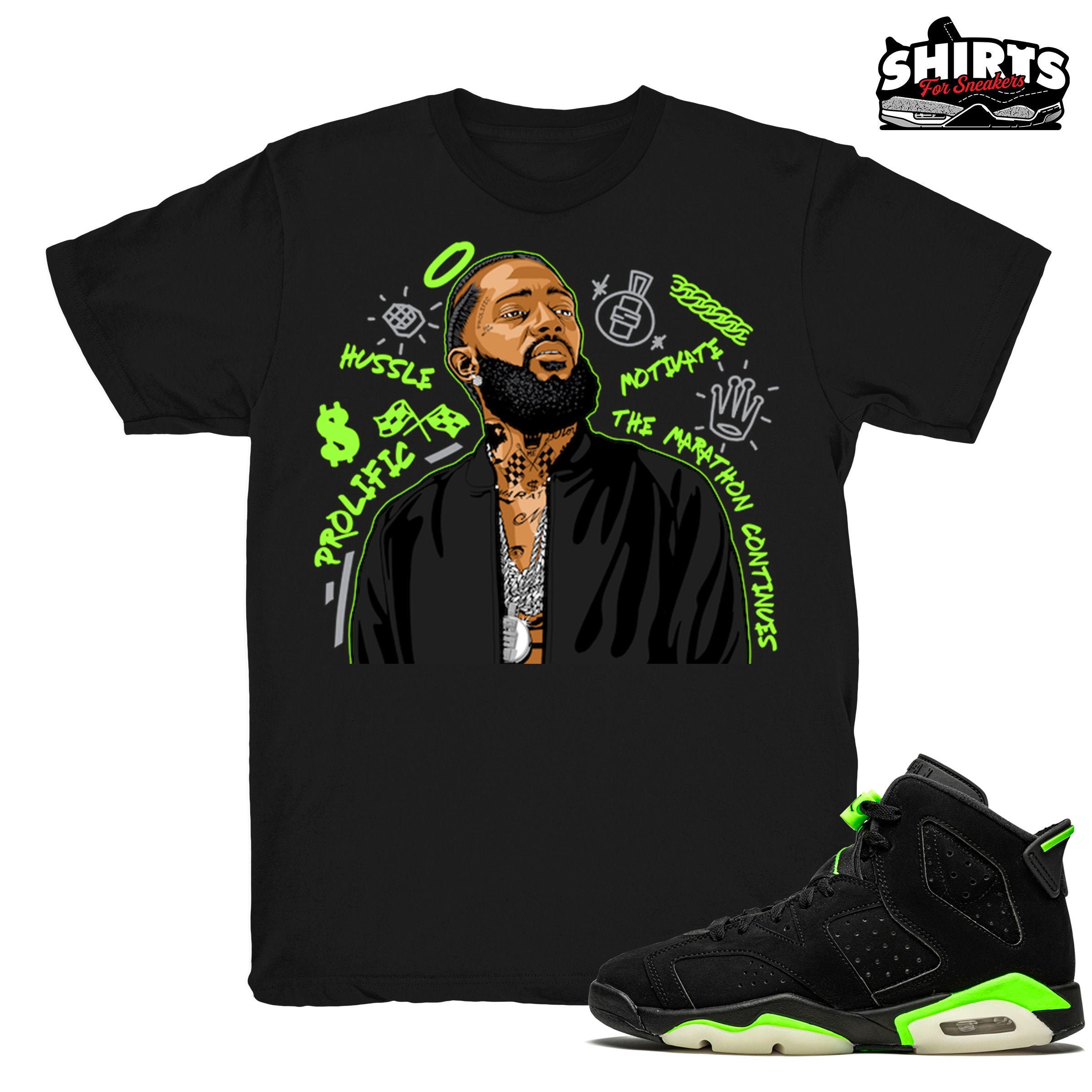 black and green jordan 6 shirts