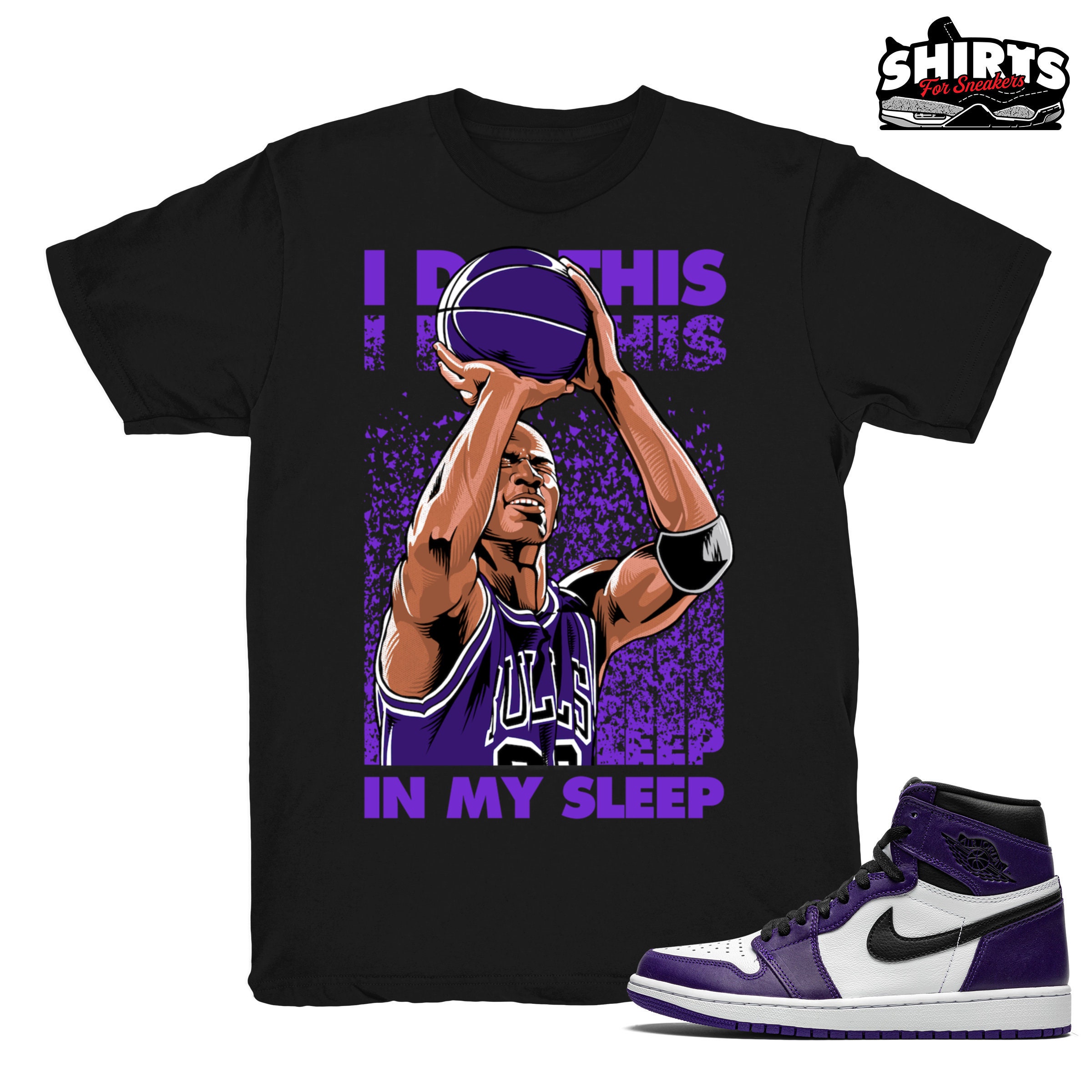 purple jordans shirt