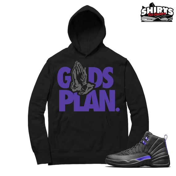 Dark Concord 12 Hoodie Drake Gods Plan Match Retro 12 Dark Concord 2020 Black Hooded shirt
