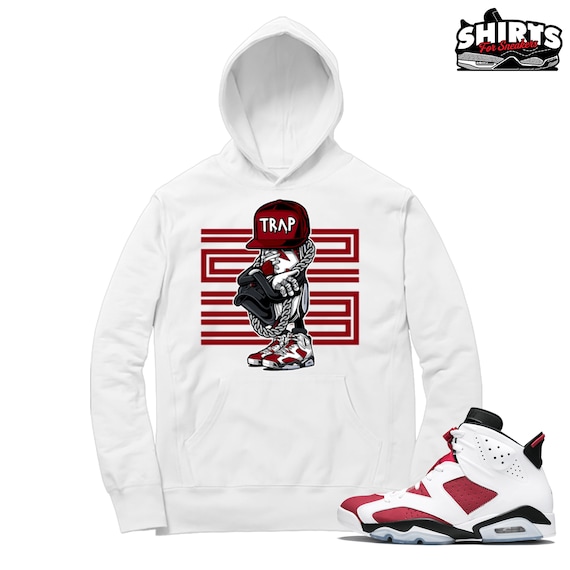 Carmine 6 Hoodie Carmine Sneakerhead Retro 6 Carmine 2021 White Hooded shirt