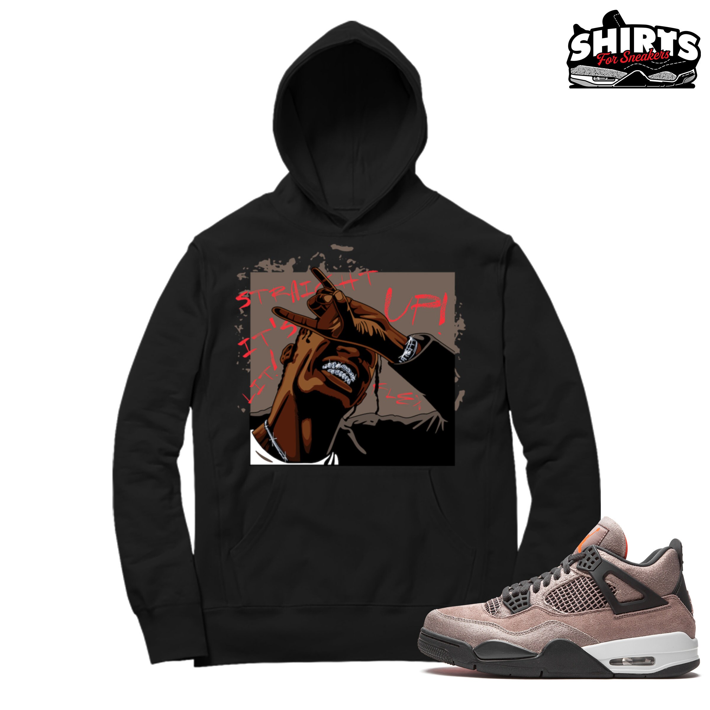 Taupe Haze 4 Hoodie Travis Scott Match Retro4 Taupe Haze Black Hooded Shirt Etsy Canada