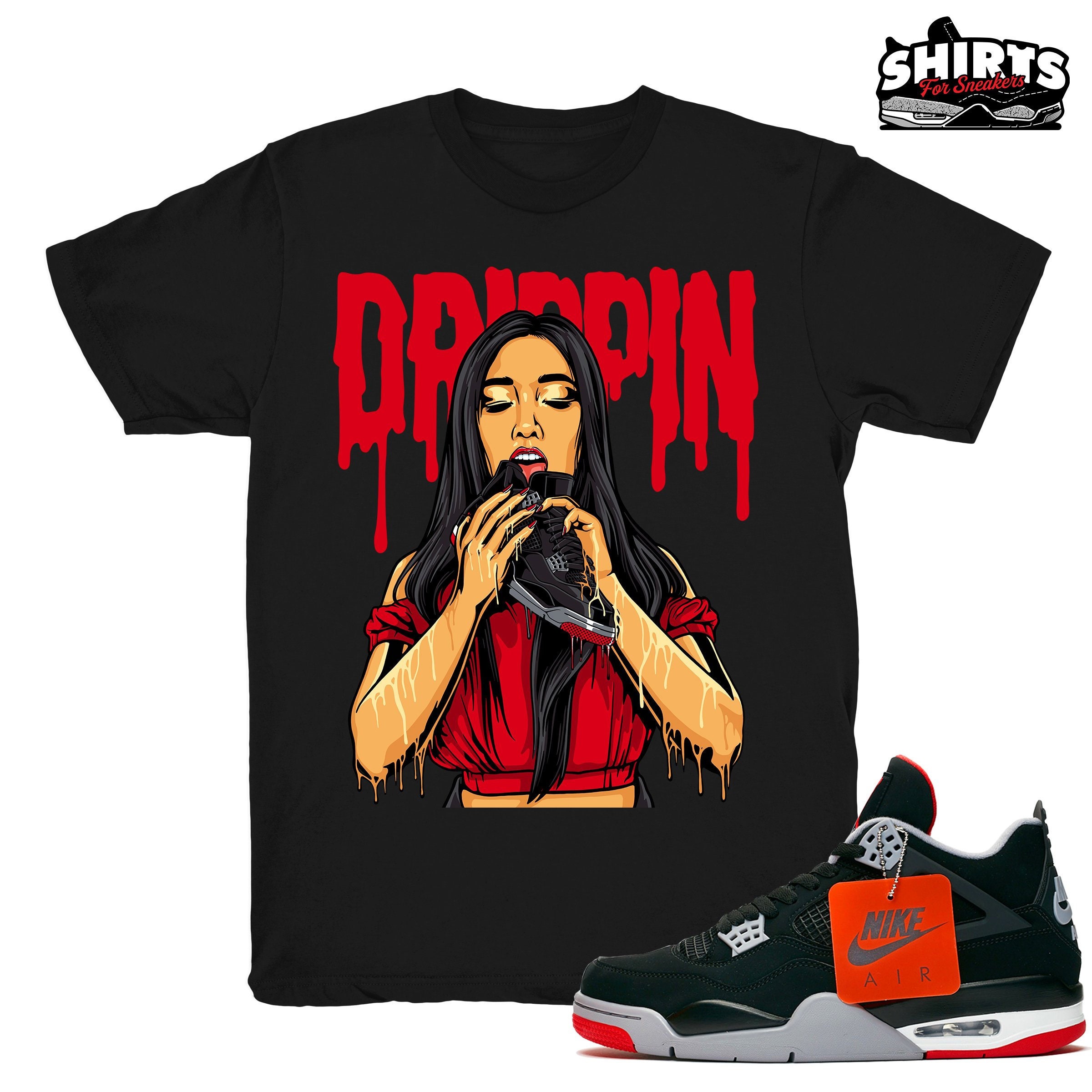 Jordan 4 Bred Shirt Drippin 4s Retro 4 Bred 2019 OG / | Etsy New Zealand