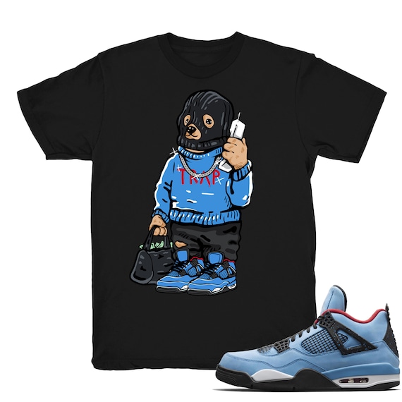 Cactus Jack 4 Travis Scott shirt Trap Bear Match Retro 4 Travis