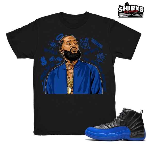 black and blue 12s shirt