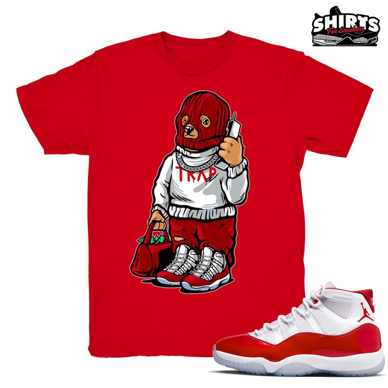 Cherry 11 Shirt Trap Bear Match Retro 11 Cherry / Red Tee Etsy