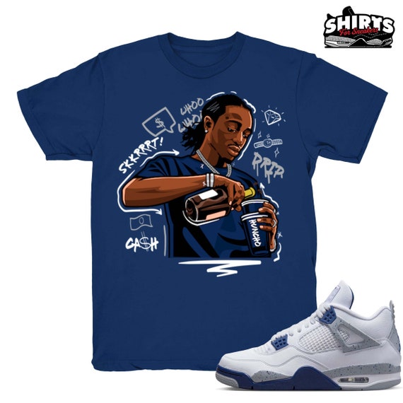Midnight Navy Shirt Quavo Drip Match Retro Midnight Navy