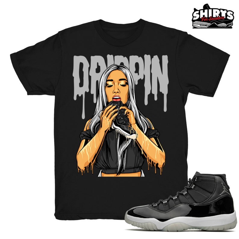 Air Jordan 11 Jubilee shirt | 11s Drippin - Retro XI 25th Anniversary tees / black t-shirts 