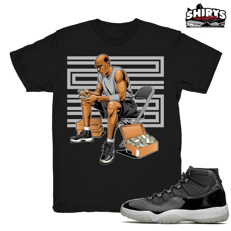 Air Jordan 11 Jubilee shirt | Stackin Bred 23 - Retro 11 25th Anniversary tees / black t-shirts 