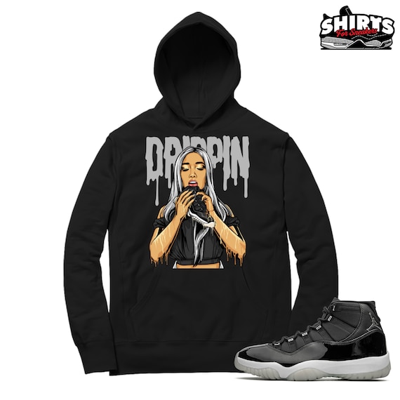 Jubilee 11 Hoodie 11s Drippin Retro XI 25th Anniversary Black Hooded Shirt Etsy Canada