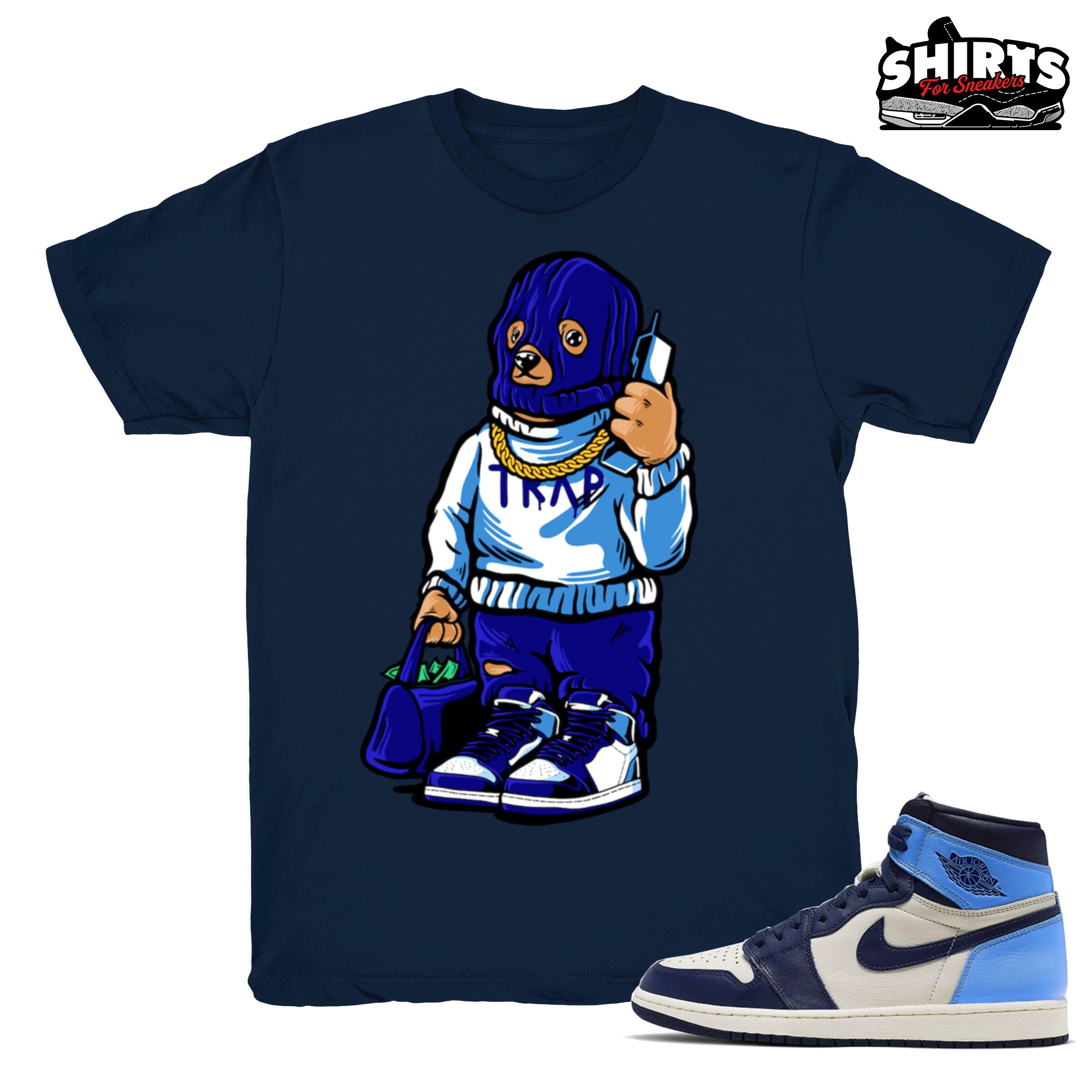 Air Jordan 1 UNC Shirt UNC 1 Trap Bear 