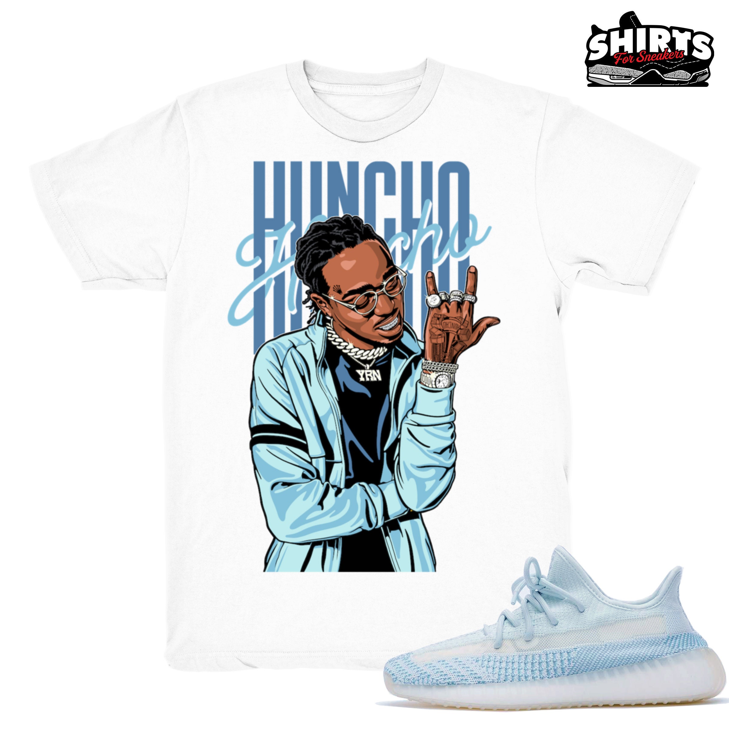 Yeezy Boost Cloud White 350 shirt Huncho Flex V2 Cloud White 350 Yeezy white tee shirts