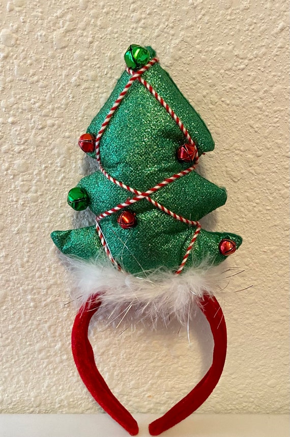 CHRISTMAS TREE HEADBAND, Green Sparkly Christmas … - image 4
