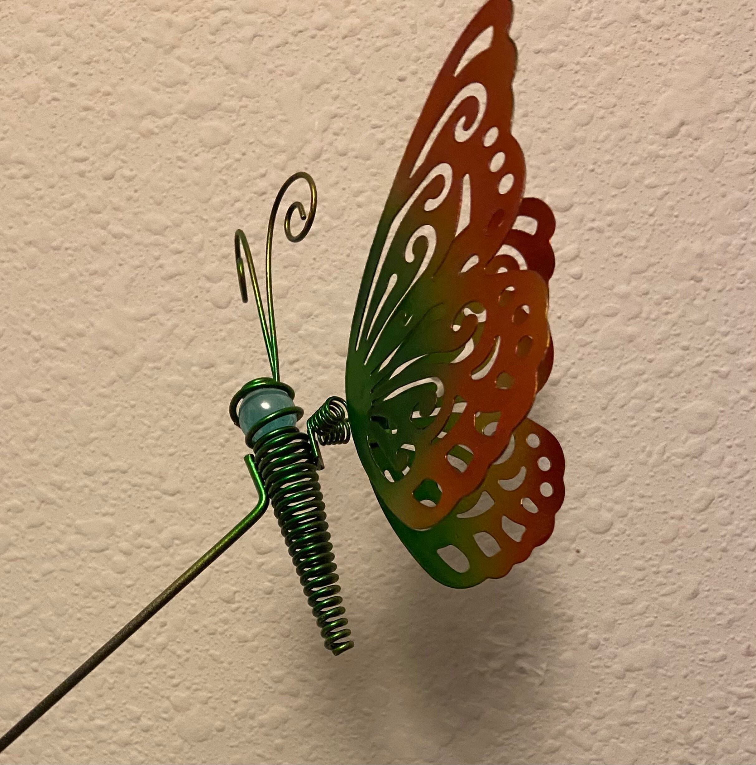 GREEN METAL BUTTERFLY Garden Stake Butterfly Garden Stake Etsy