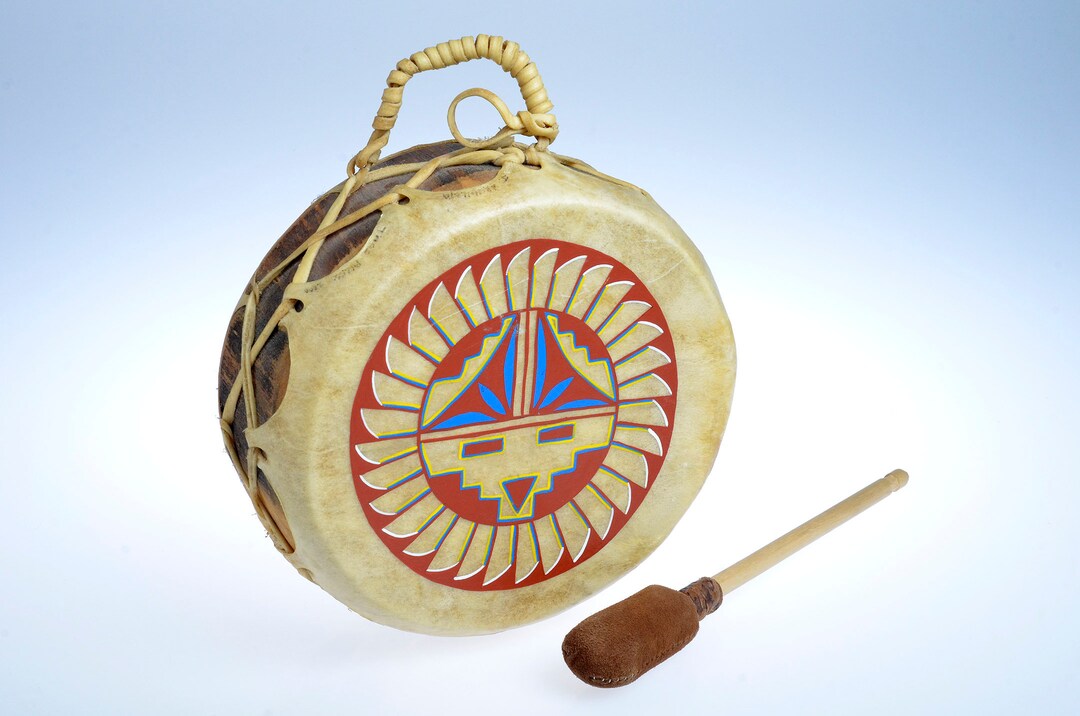 Pueblo Native American Drum by J. Archuleta of the Taos Pueblo. Etsy