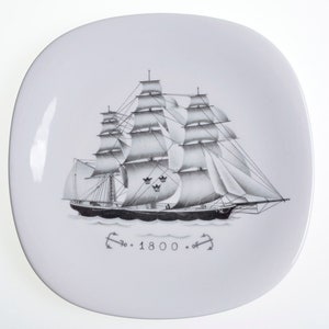 Vintage Rorstrand Sweden &quot;Swedish American Line 1800 Ship&quot; Collectible Plate