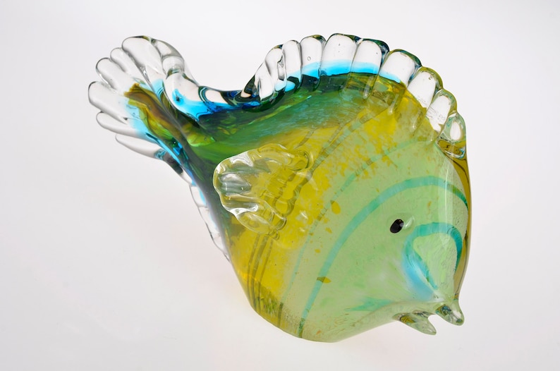 Vintage Murano Style Art Glass Fish Etsy