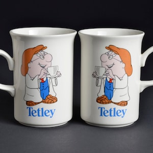 Vintage Tetley Tea Mugs of Churchill England - Set of 2