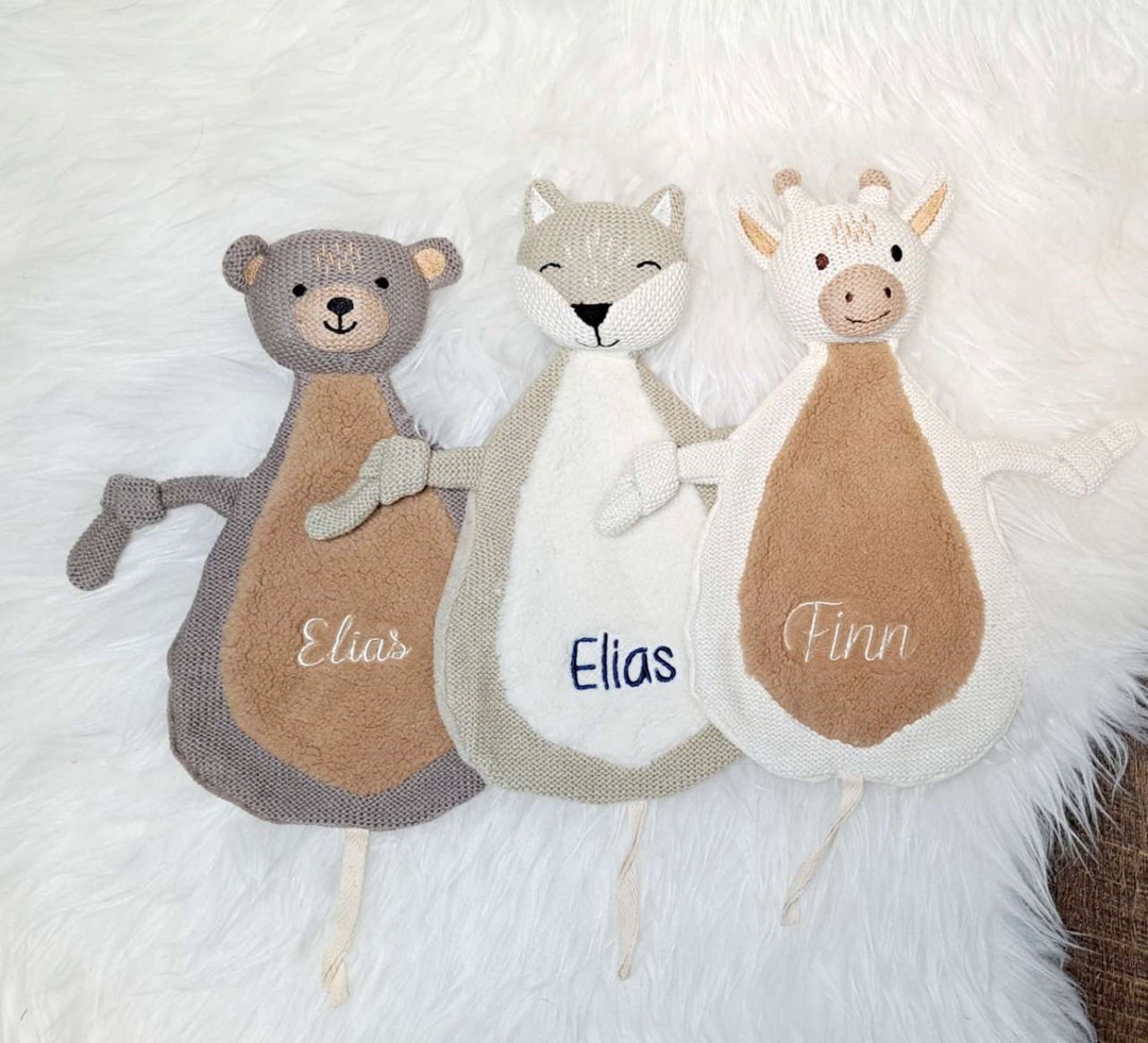 Heartsking Schnuffeltuch Baby Set - Komplettset Mit Beißring & Holzschild Für Neugeborene