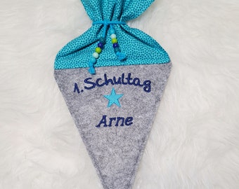 Kleine Schultüte | Geschenk zur Einschulung | Geschwisterschultüte | mit Name | Einschulung | personalisierbar Name | Filz | Schultüte